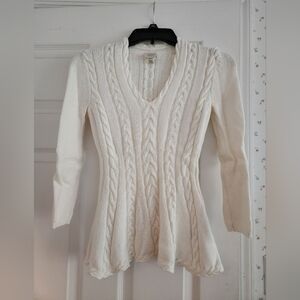 Cable Knit Peplum Sweater XS